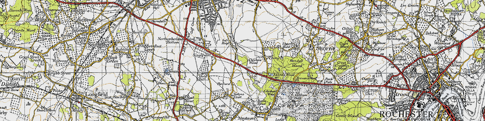 Old map of Shorne West in 1946