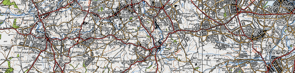 Old map of Short Cross in 1947