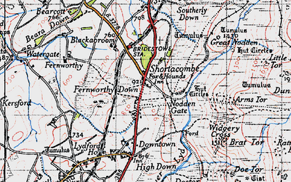 Old map of Yelland in 1946