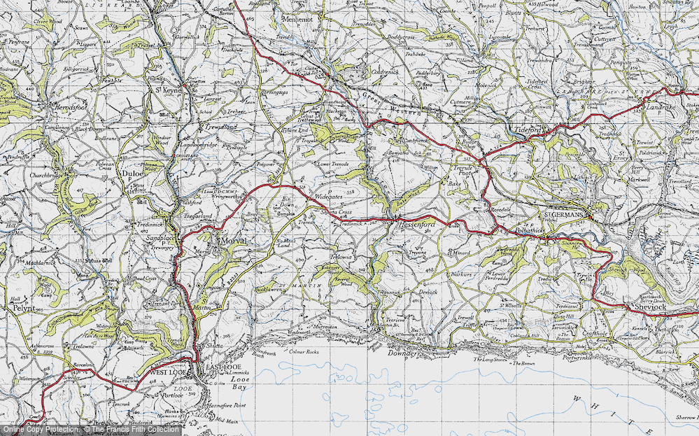 Old Map of Shortacross, 1946 in 1946