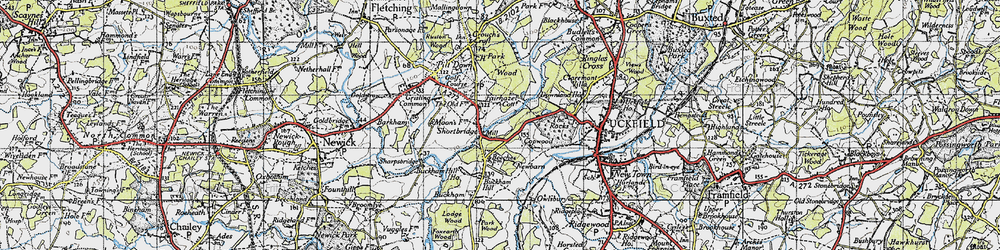 Old map of Shortbridge in 1940