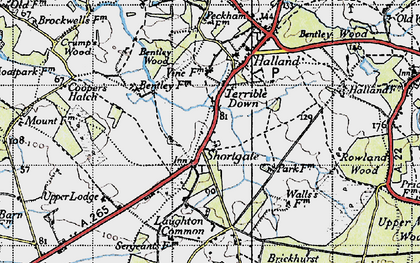 Old map of Shortgate in 1940