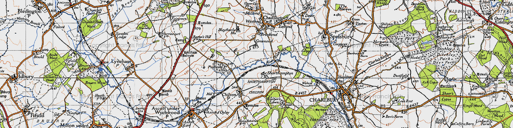 Old map of Shorthampton in 1946