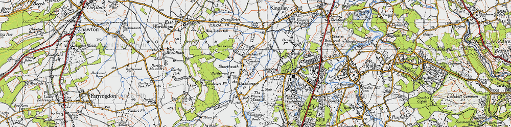 Old map of Binswood in 1940