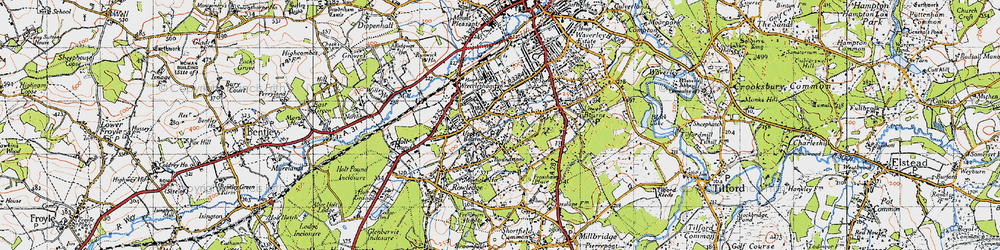 Old map of Shortheath in 1940