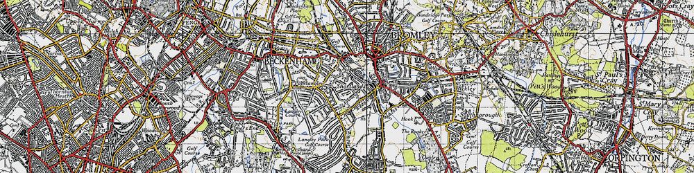 Old map of Shortlands in 1946
