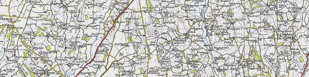 Old map of Shortmoor in 1946
