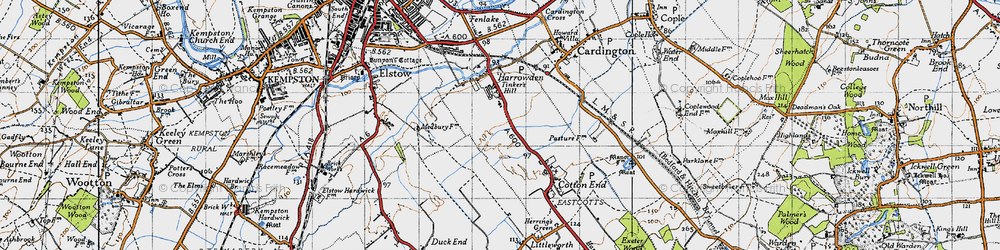 Old map of Shortstown in 1946