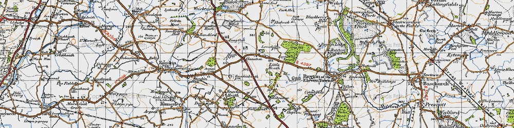 Old map of Shotatton in 1947