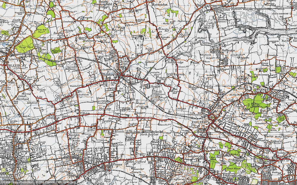 Old Map of Shotgate, 1945 in 1945