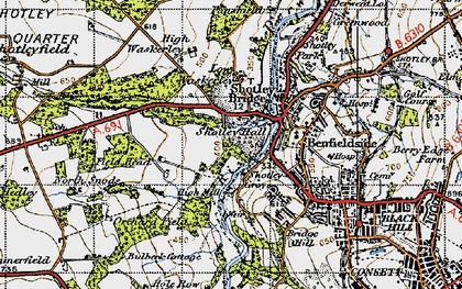 Old map of Shotley Bridge in 1947
