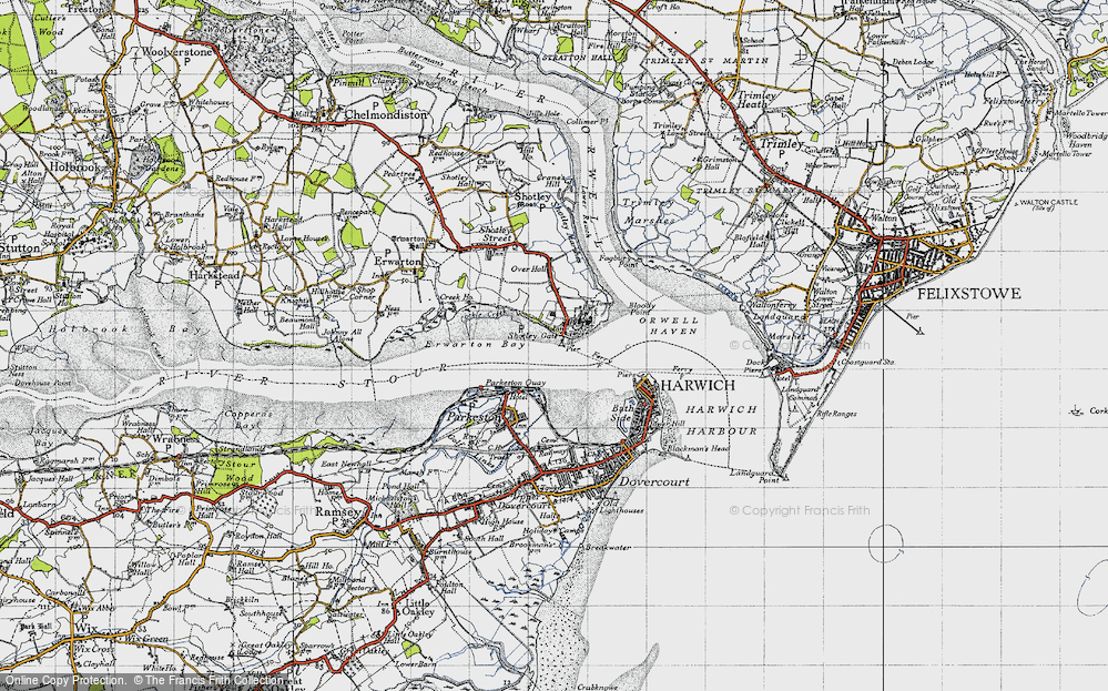 Old Map of Shotley Gate, 1946 in 1946