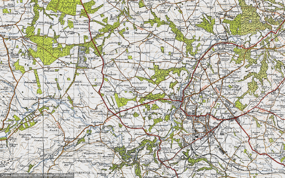Old Map of Shotleyfield, 1947 in 1947