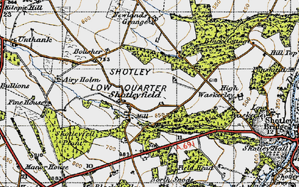 Old map of Shotleyfield in 1947