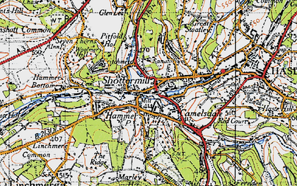 Old map of Shottermill in 1940