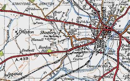 Old map of Shottery in 1947