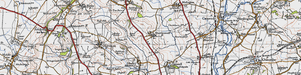 Old map of Shotteswell in 1946