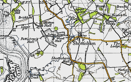 Old map of Shottisham in 1946