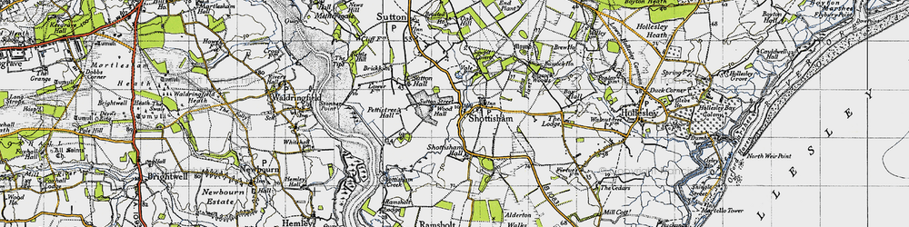 Old map of Shottisham in 1946