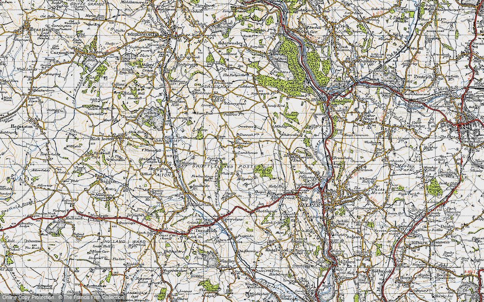 Old Map of Shottle, 1946 in 1946