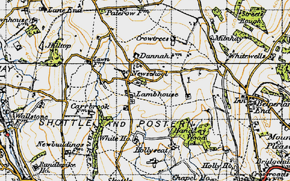 Old map of Shottle in 1946