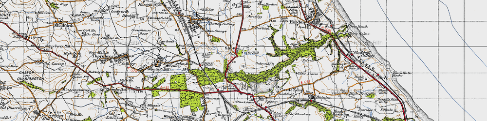 Old map of Shotton in 1947