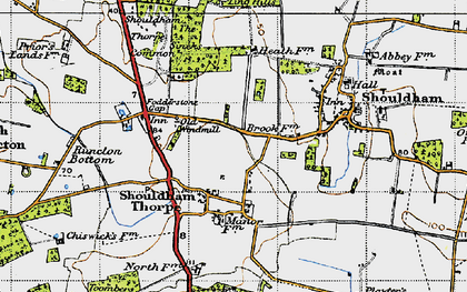 Old map of Shouldham Thorpe in 1946