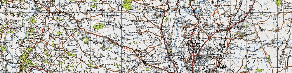 Old map of Shoulton in 1947