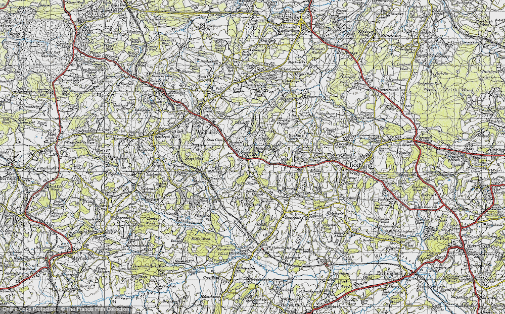 Old Map of Historic Map covering Whiligh in 1940
