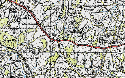 Old map of Shover's Green in 1940