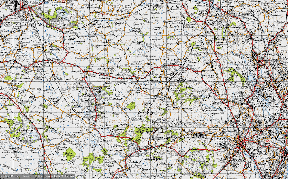 Old Map of Shraleybrook, 1946 in 1946