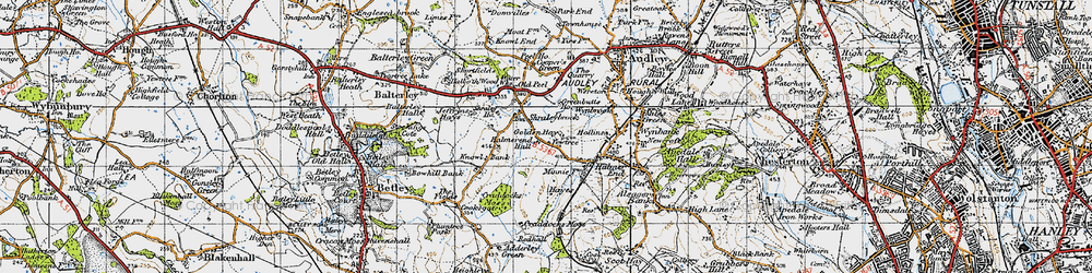 Old map of Shraleybrook in 1946