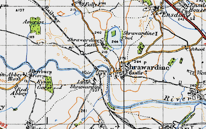 Old map of Shrawardine in 1947
