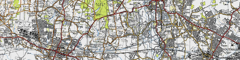 Old map of Shreding Green in 1945