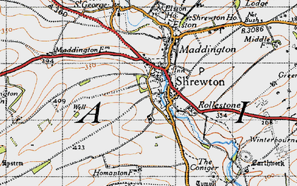 Old map of Shrewton in 1940