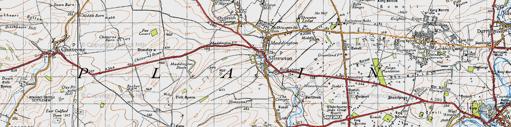 Old map of Shrewton in 1940