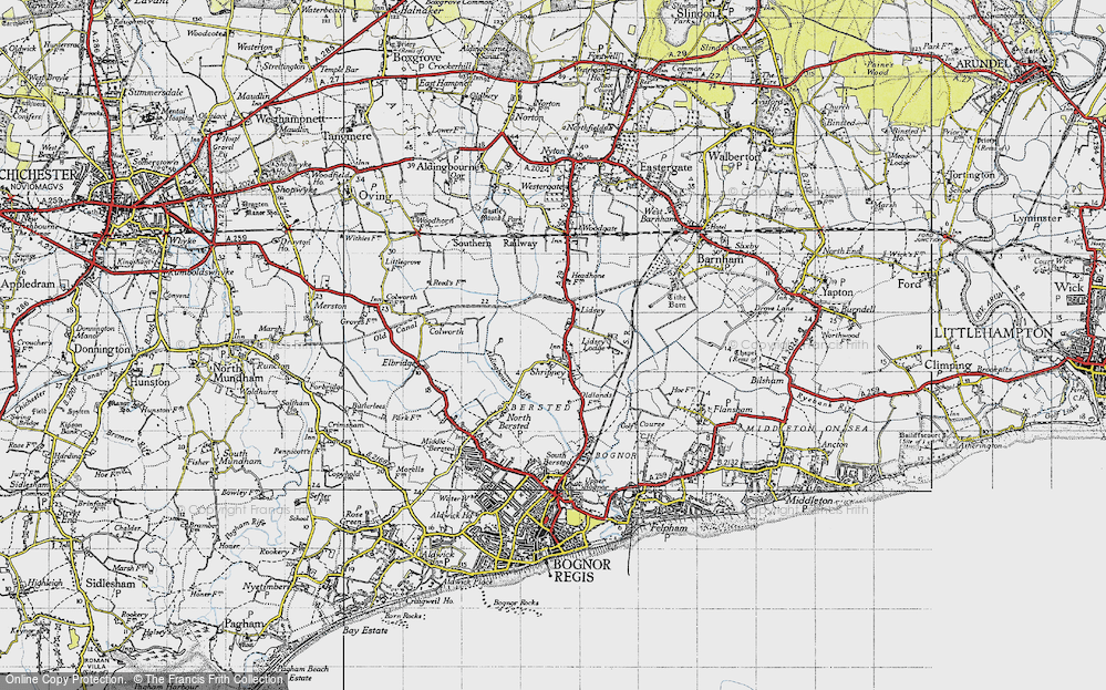 Old Map of Shripney, 1945 in 1945