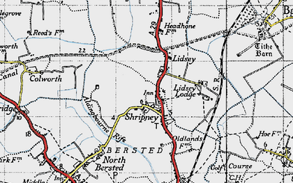Old map of Lidsey Lodge in 1945