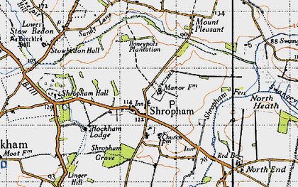 Old map of Shropham in 1946