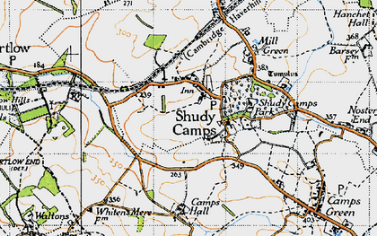 Old map of Shudy Camps in 1946