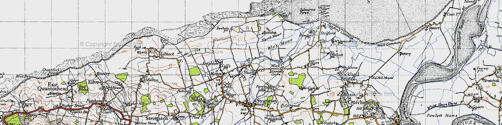 Old map of Shurton in 1946