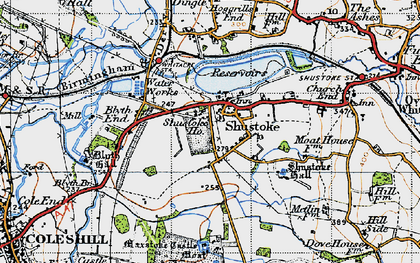 Old map of Shustoke in 1946
