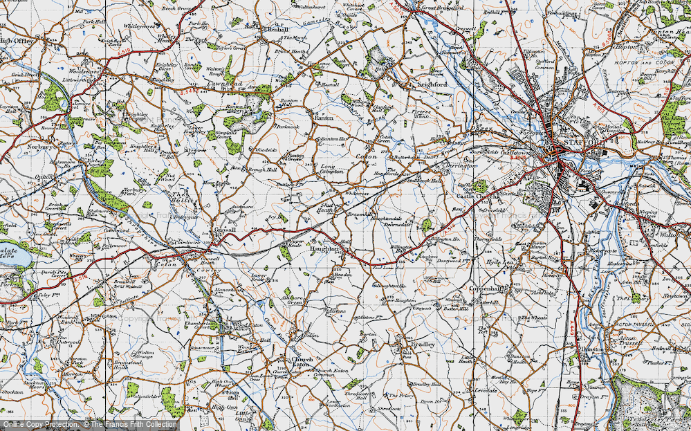 Old Map of Shut Heath, 1946 in 1946