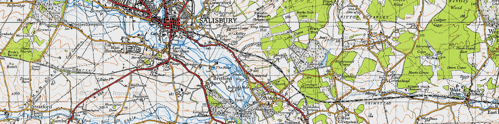 Old map of Shute End in 1940
