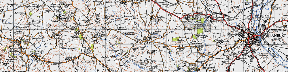 Old map of Shutford in 1946