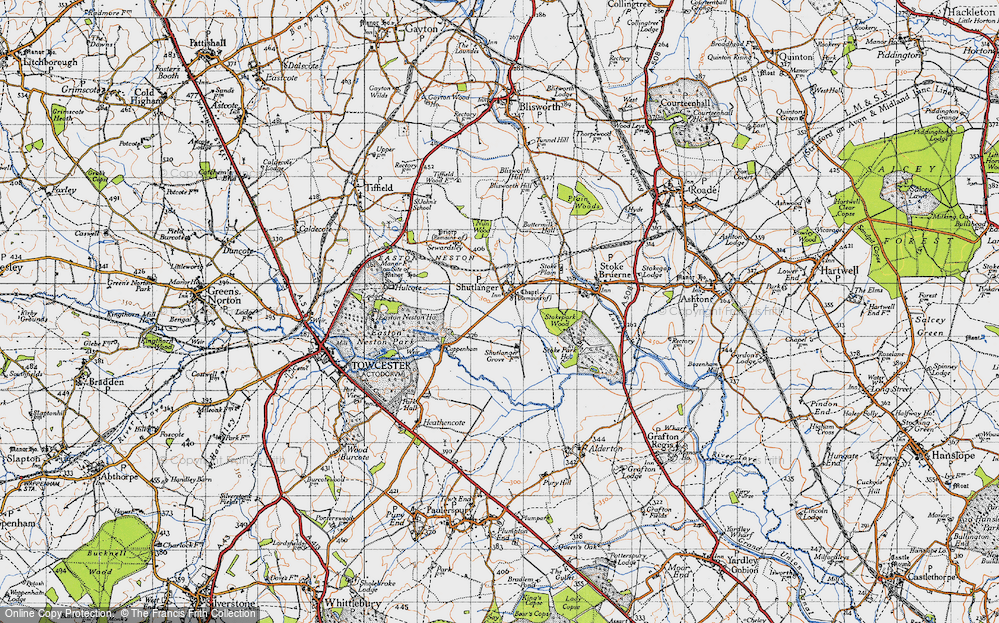 Old Map of Shutlanger, 1946 in 1946