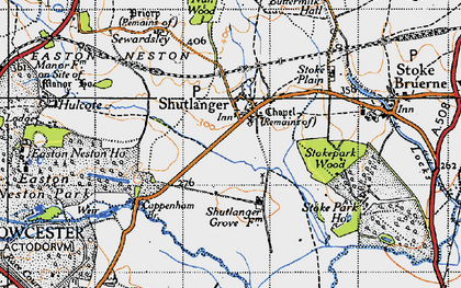 Old map of Shutlanger in 1946