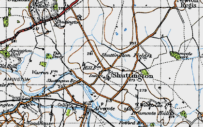 Old map of Shuttington in 1946