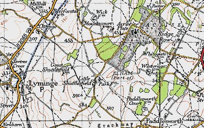 Old map of Shuttlesfield in 1947