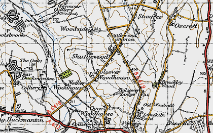 Old map of Shuttlewood in 1947